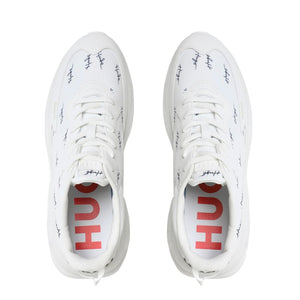 HUGO BOSS Mixed Material Lace-Up Trainers 50492889-WHT