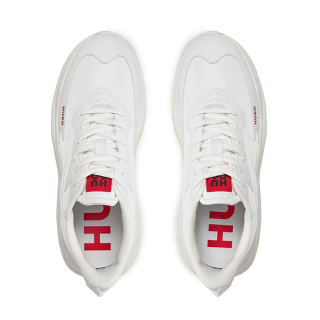 HUGO BOSS Mixed Material Lace-Up Trainers 50504799-WHT