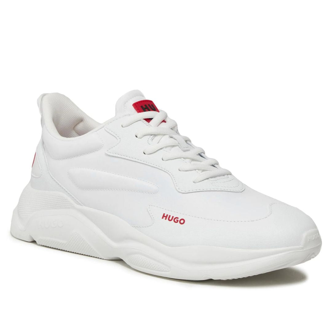 HUGO BOSS Mixed Material Lace-Up Trainers 50504799-WHT