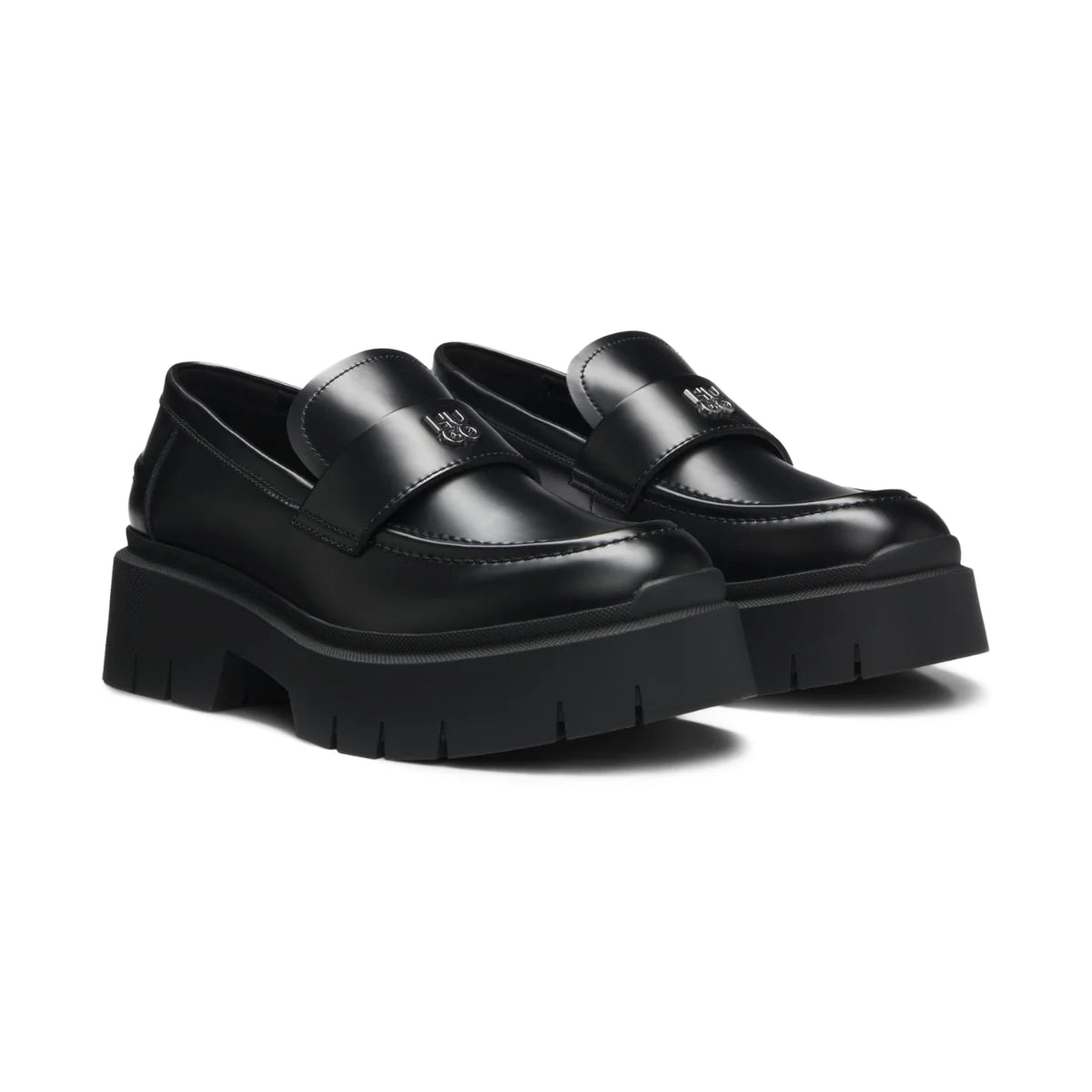 HUGO BOSS Stacked-logo Loafers Women 50548194 - BLK - Black / 36