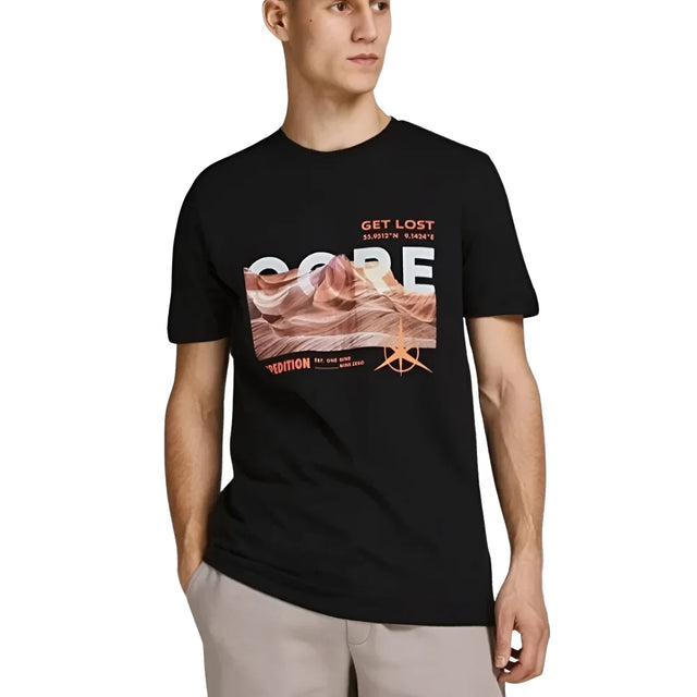 Jack & Jones Core Expedition Crew Neck Graphic Logo T-Shirt Men - M / Black