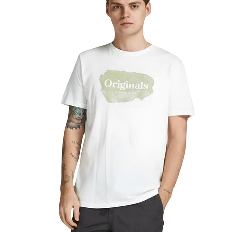 Jack & Jones Originals Crew Neck Graphic Logo T-Shirt Men - White 2 / M