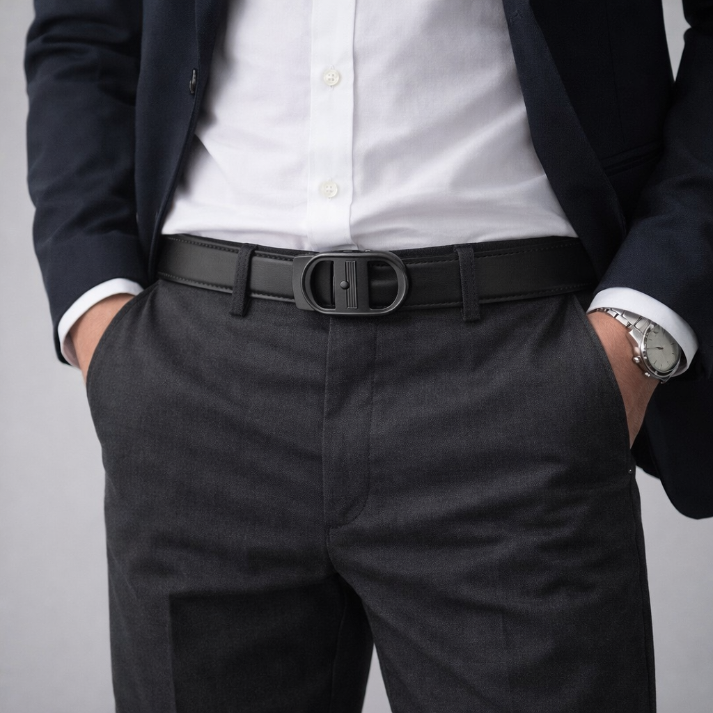 JLOOD Ratchet Leather Belts Men - R01