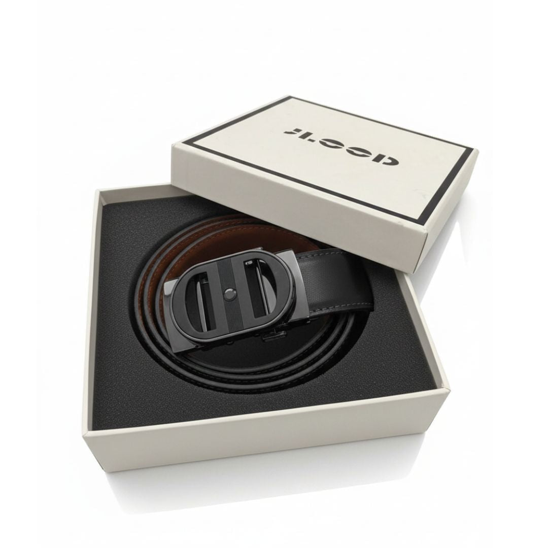 JLOOD Ratchet Leather Belts Men - R01