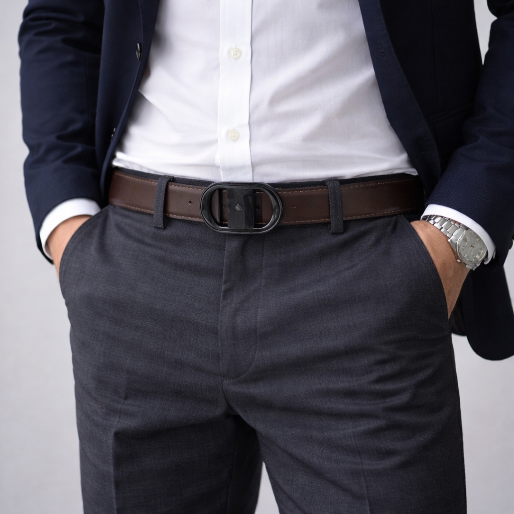 JLOOD Ratchet Leather Belts Men - R01