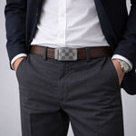 JLOOD Ratchet Leather Belts Men - R02