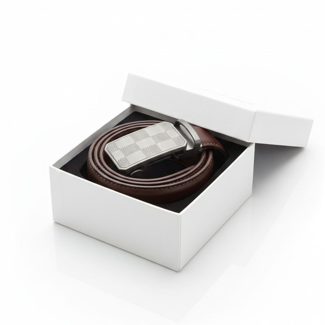 JLOOD Ratchet Leather Belts Men - R02