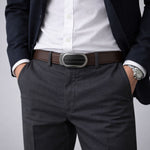 JLOOD Ratchet Leather Belts Men - R03