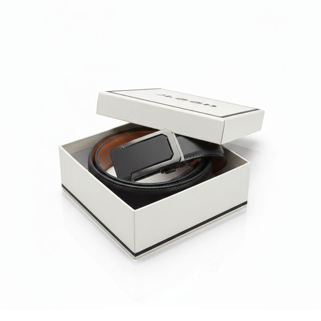 JLOOD Ratchet Leather Belts Men - R04