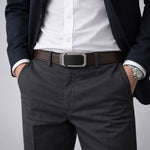 JLOOD Ratchet Leather Belts Men - R04