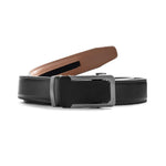 JLOOD Ratchet Leather Belts Men - R04 - Black / One size