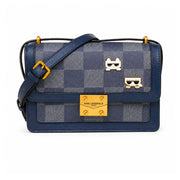 KARL LAGERFELD Leather Clutch Bag - NVY - Navy