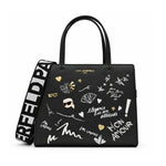 KARL LAGERFELD Lagerfeld Leather Square Bag - Black