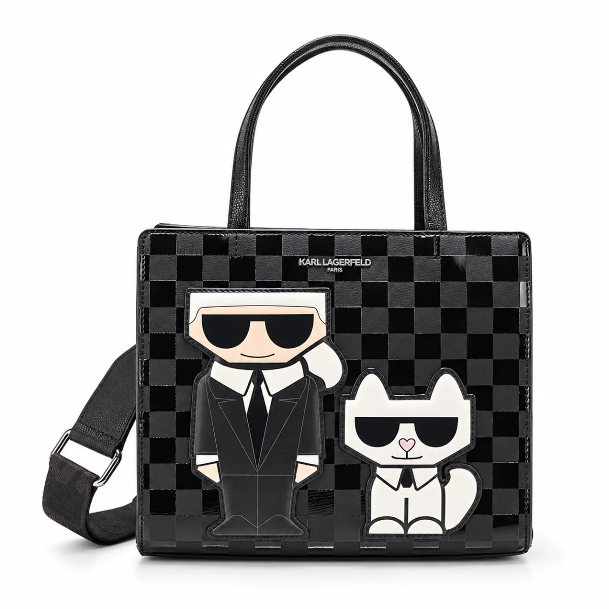 KARL LAGERFELD Maybelle Choupette Satchel Bag - BLK - Black