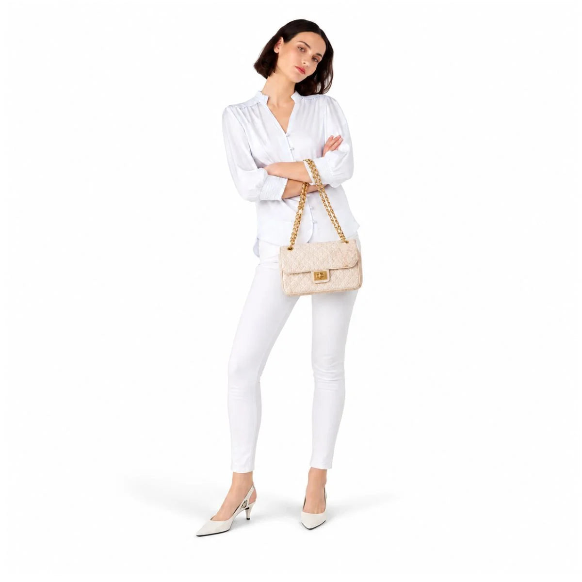 Karl Lagerfeld Paris Agyness Shoulder Bag Women - BEG - Beige