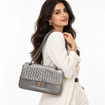 Karl Lagerfeld Paris Agyness Shoulder Bag Women - SLV-KB19 - Silver