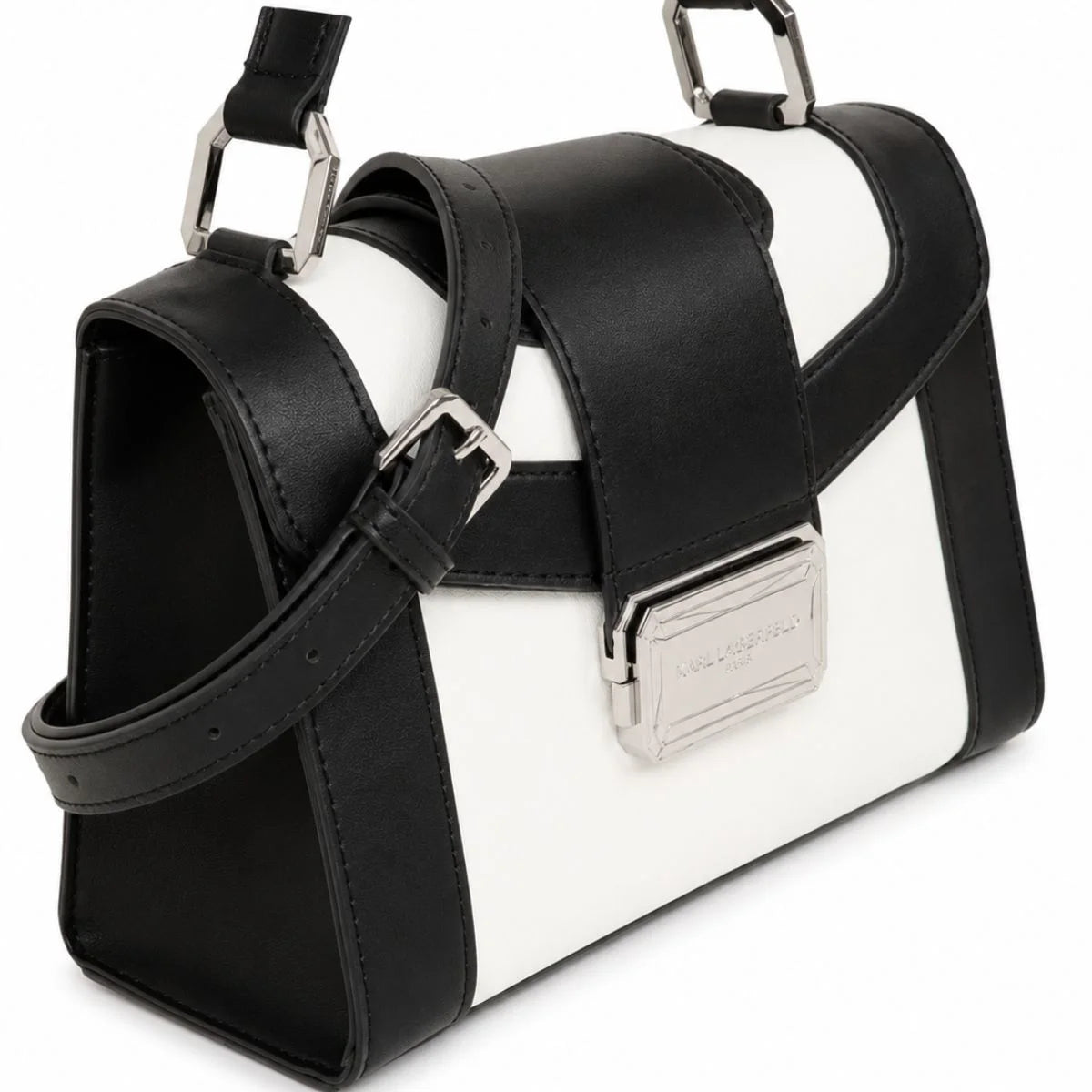 Karl Lagerfeld Paris Agyness Shoulder Bag Women - WHTBLK - White-Black