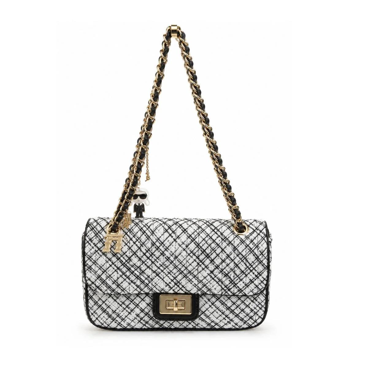 Karl Lagerfeld Paris Agyness Shoulder Bag Women - WHTBLK - White-Black