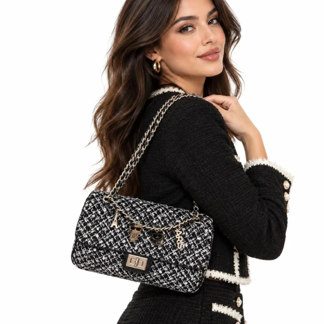 Karl Lagerfeld Paris Agyness Small Quilted Shoulder Bag - BLK - Black