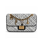 Karl Lagerfeld Paris Agyness Small Quilted Shoulder Bag - WHTBLK - White-Black