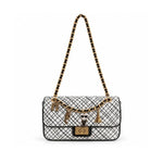 Karl Lagerfeld Paris Agyness Small Quilted Shoulder Bag - WHTBLK - White-Black