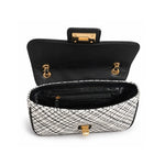 Karl Lagerfeld Paris Agyness Small Quilted Shoulder Bag - WHTBLK - White-Black