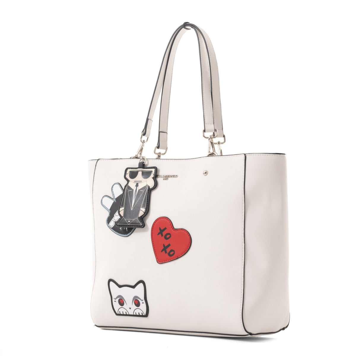 Karl Lagerfeld Paris Black Combo Adele Logo bag - WHT - White