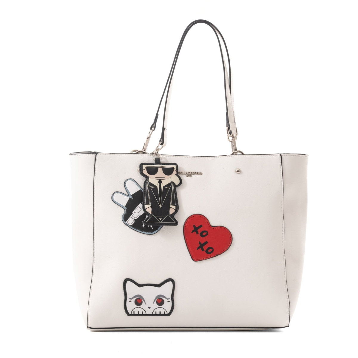 Karl Lagerfeld Paris Black Combo Adele Logo bag - WHT - White