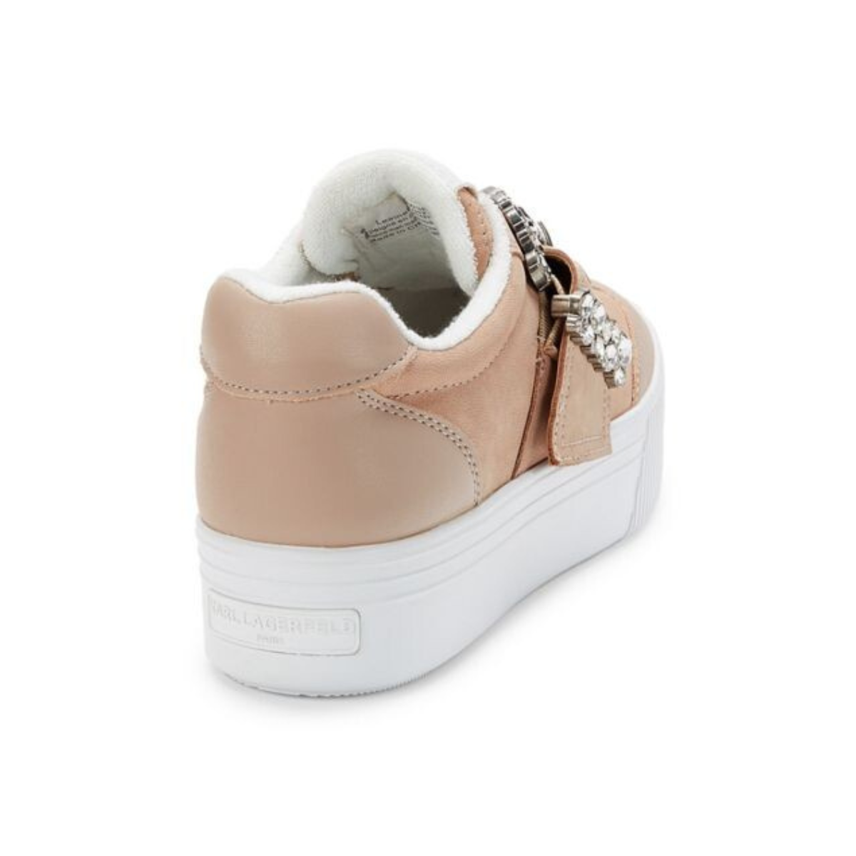 KARL LAGERFELD PARIS Buckle Retro Leather Sneakers Women - BEG