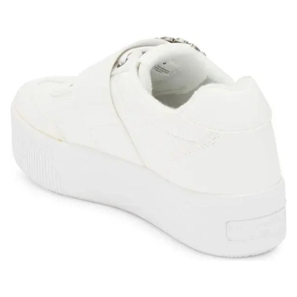 KARL LAGERFELD PARIS Buckle Retro Leather Sneakers Women - WHT