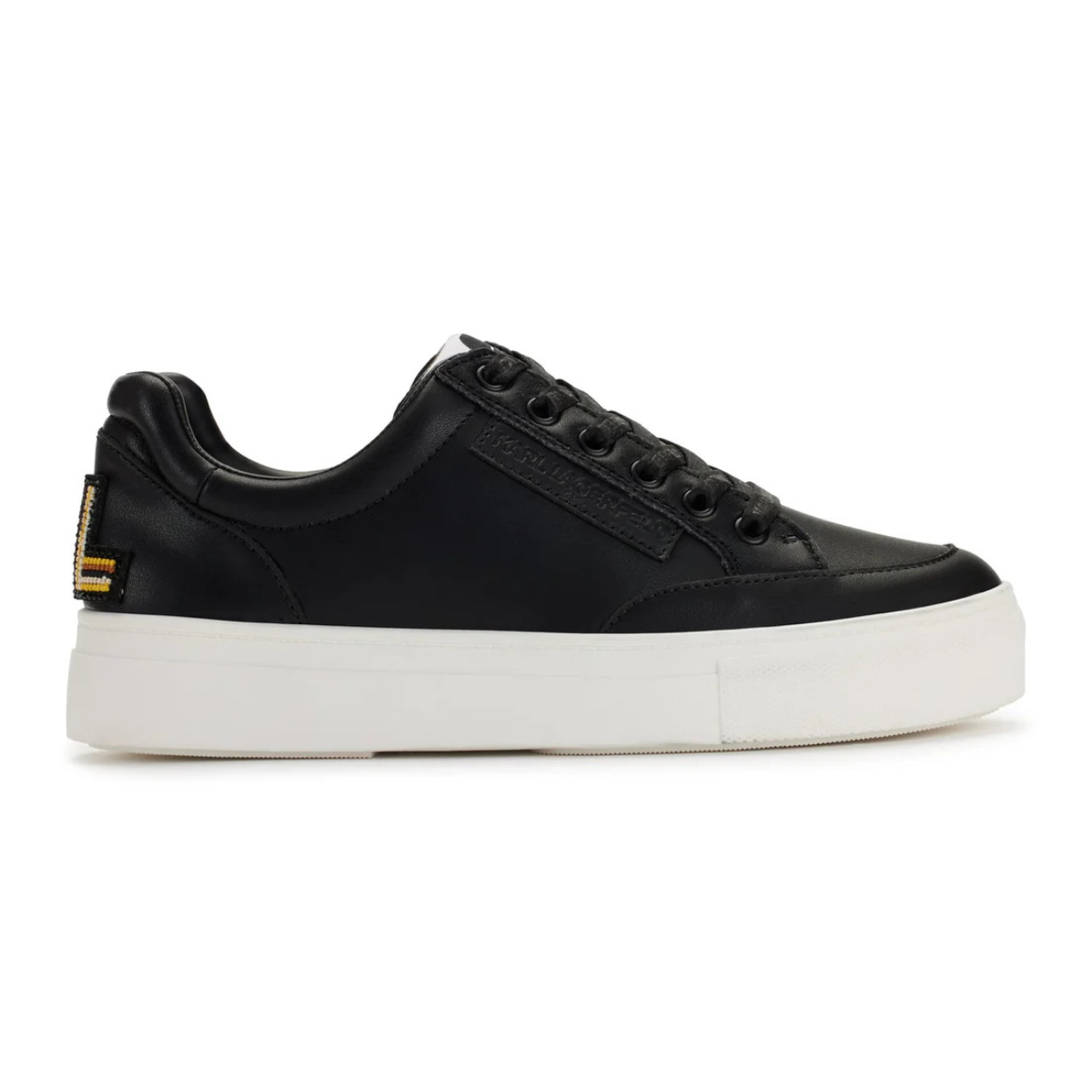 KARL LAGERFELD PARIS Calico Patch Lace Up Sneakers Women - BLK - Black / 35