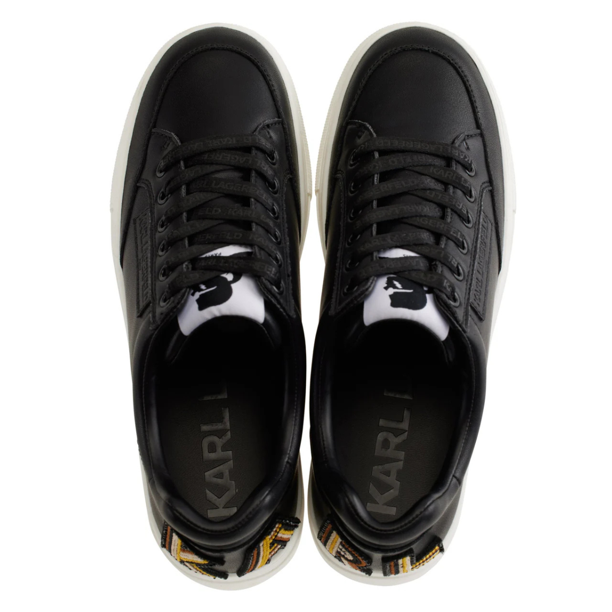 KARL LAGERFELD PARIS Calico Patch Lace Up Sneakers Women - BLK