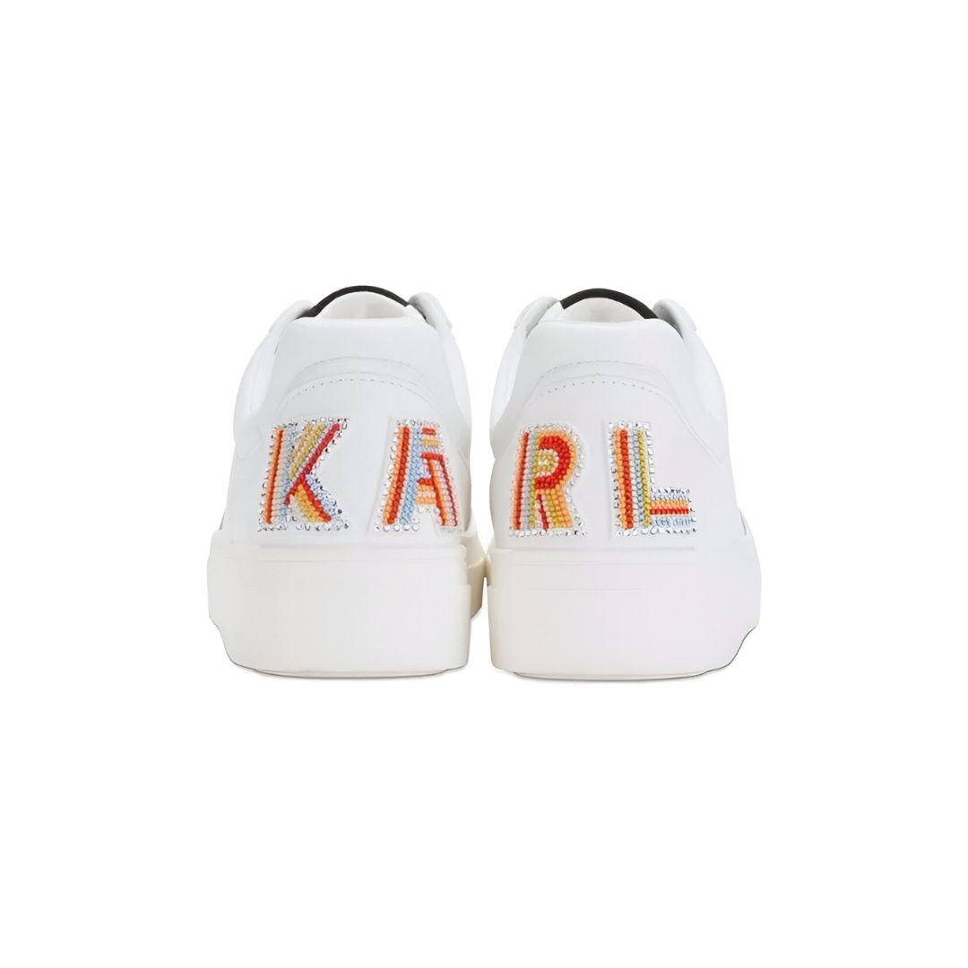 KARL LAGERFELD PARIS Calico Patch Lace Up Sneakers Women - WHT