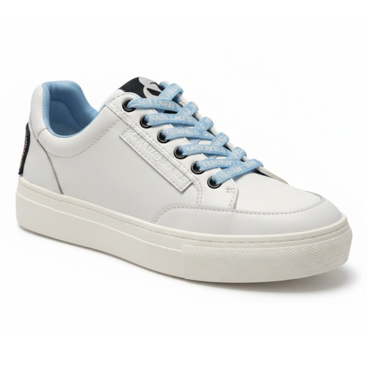 KARL LAGERFELD PARIS Calico Patch Lace Up Sneakers Women - WHTBLU