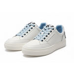 KARL LAGERFELD PARIS Calico Patch Lace Up Sneakers Women - WHTBLU - White-Blue / 35