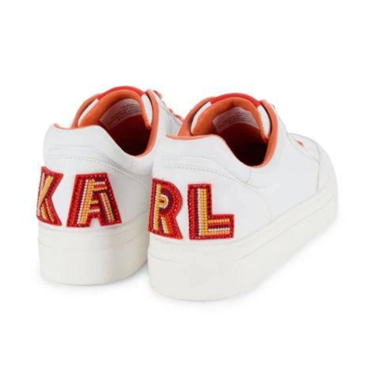 KARL LAGERFELD PARIS Calico Patch Lace Up Sneakers Women - WHTORG
