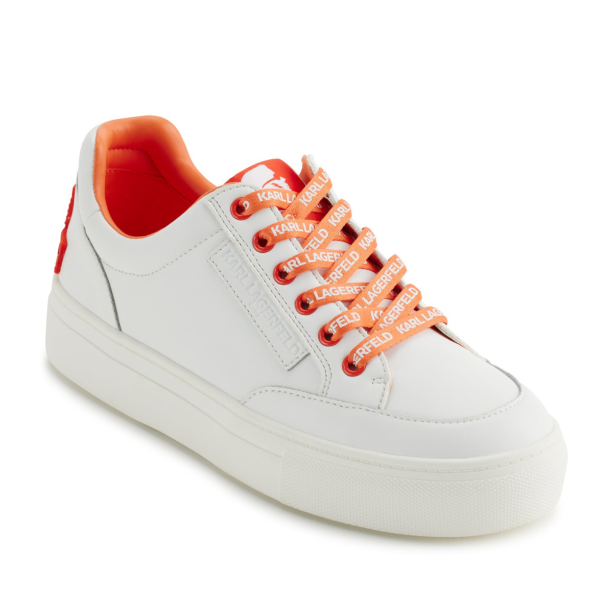 KARL LAGERFELD PARIS Calico Patch Lace Up Sneakers Women - WHTORG