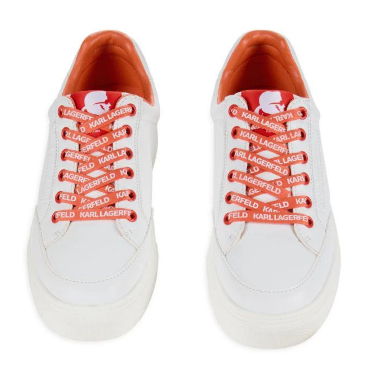 KARL LAGERFELD PARIS Calico Patch Lace Up Sneakers Women - WHTORG