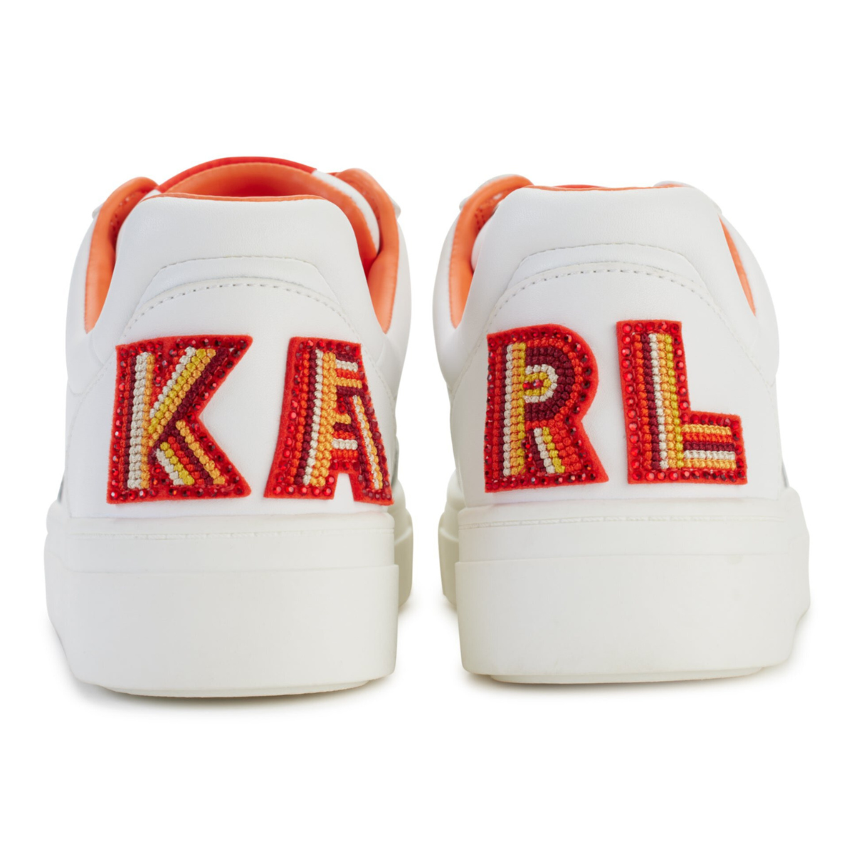 KARL LAGERFELD PARIS Calico Patch Lace Up Sneakers Women - WHTORG