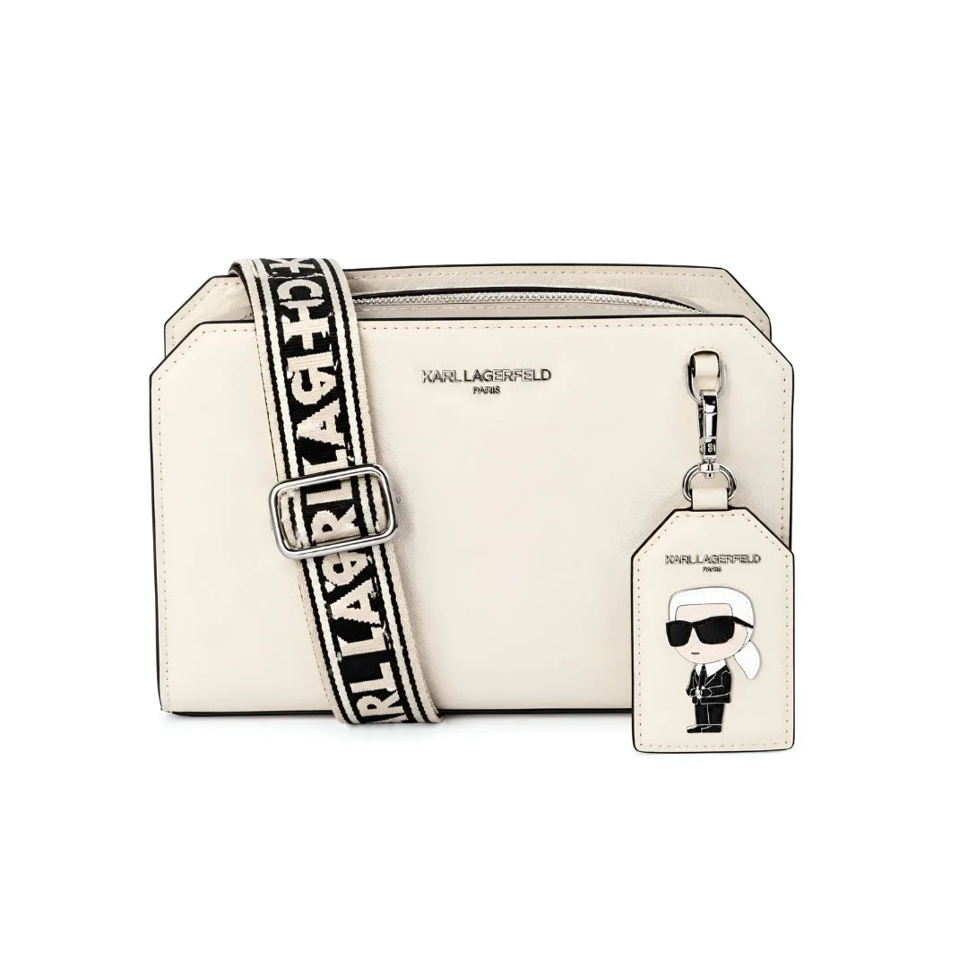 Karl Lagerfeld Paris Camera Crossbody Bag with Karl Character Charm – BEG - Beige