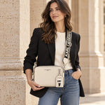 Karl Lagerfeld Paris Camera Crossbody Bag with Karl Character Charm – BEG - Beige