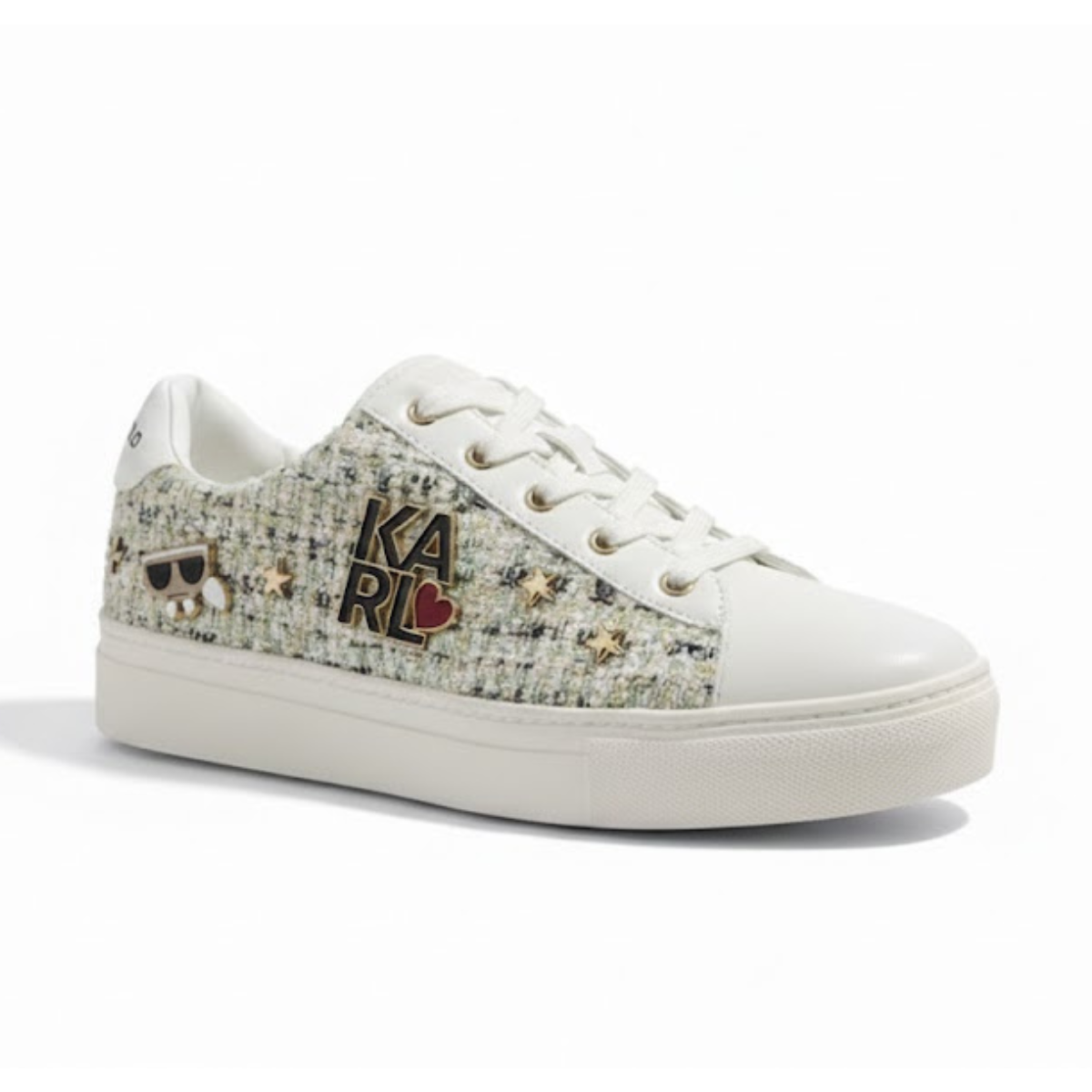 KARL LAGERFELD PARIS Cammy Embellished Logo Sneakers Women - WHTMNT