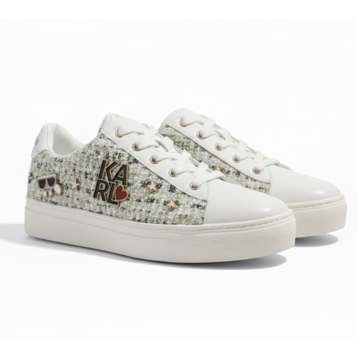 KARL LAGERFELD PARIS Cammy Embellished Logo Sneakers Women - WHTMNT - White/Mint / 35