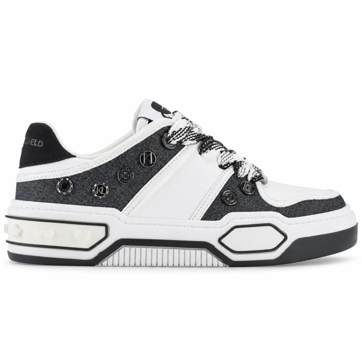 KARL LAGERFELD PARIS Capree Cyndra Lace Up Sneakers Women - WHTBLK - White-Black / 35