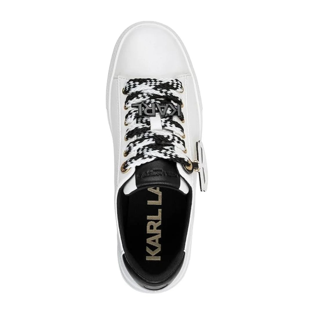 KARL LAGERFELD PARIS Capree Lace Up With Choupette Charm Sneakers Women - WHT
