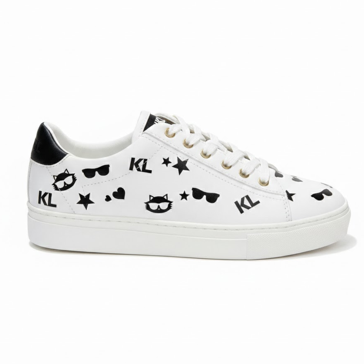 KARL LAGERFELD PARIS Cate Choupette Print Sneakers Women - WHT - White / 35