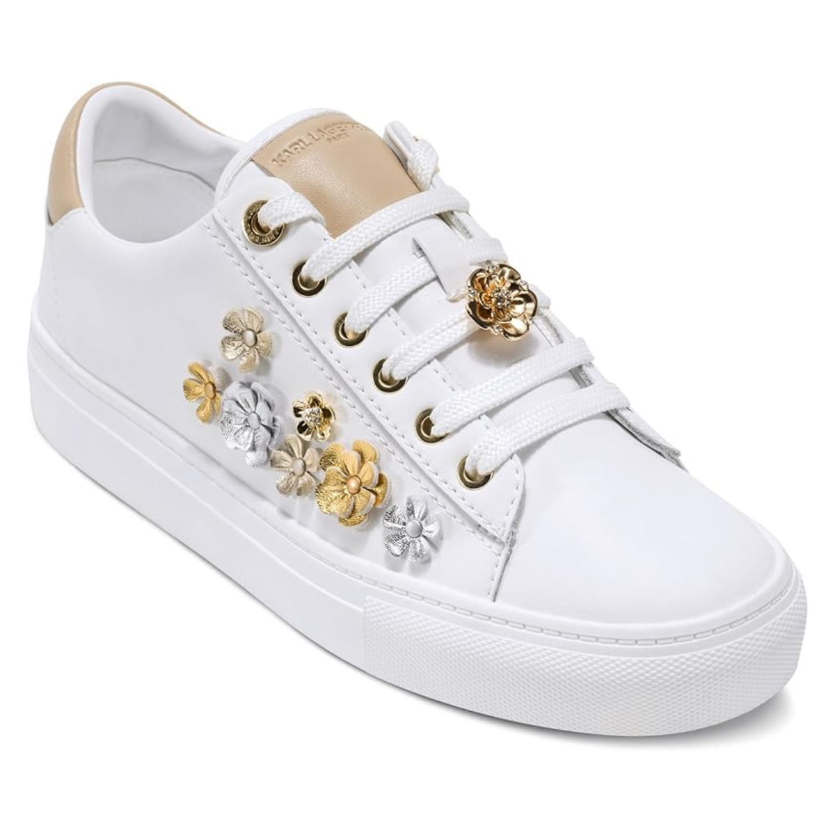 KARL LAGERFELD PARIS Cate Fleur Lace-up Sneaker Women - WHT