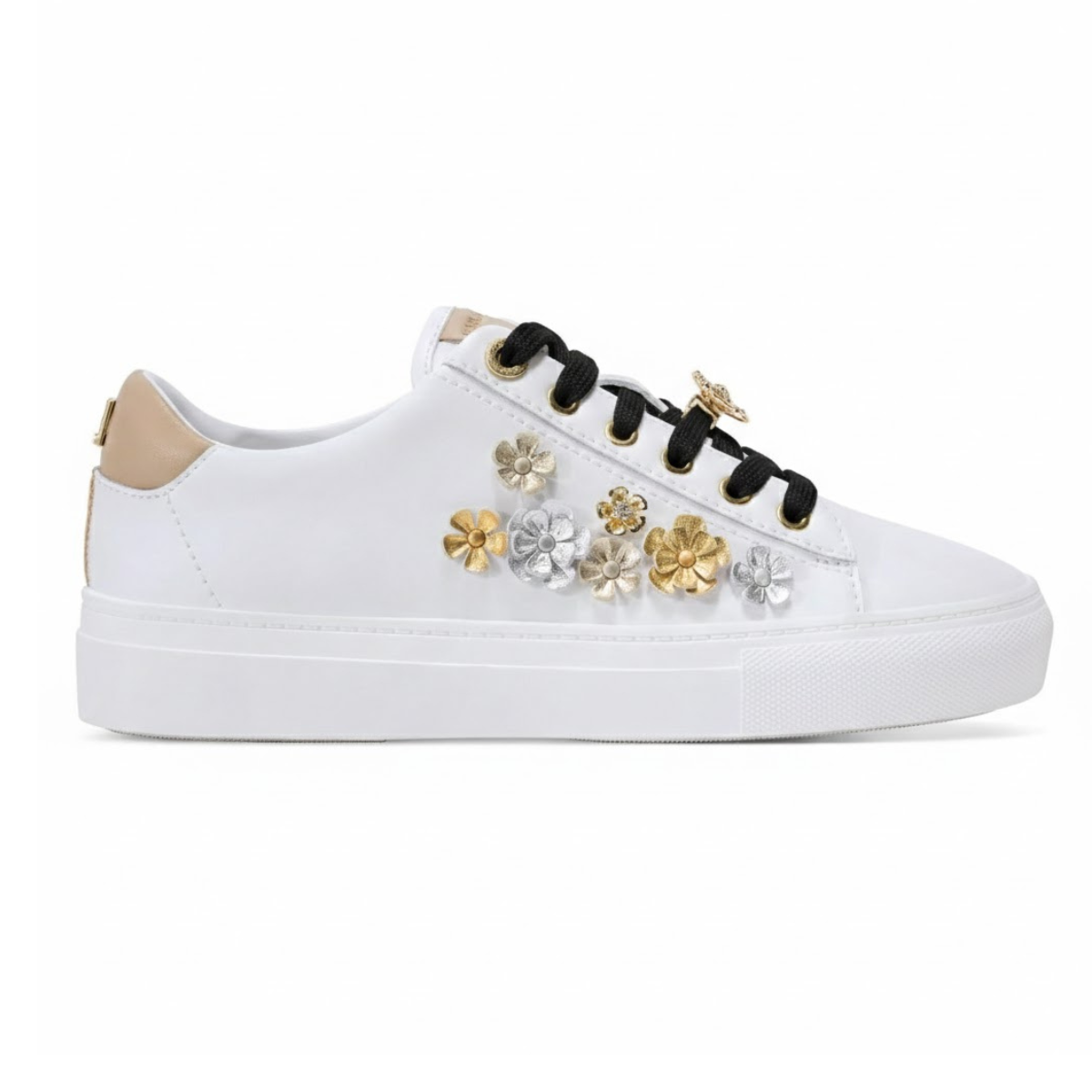 KARL LAGERFELD PARIS Cate Fleur Lace-up Sneaker Women - WHTBLK - White-Black / 35