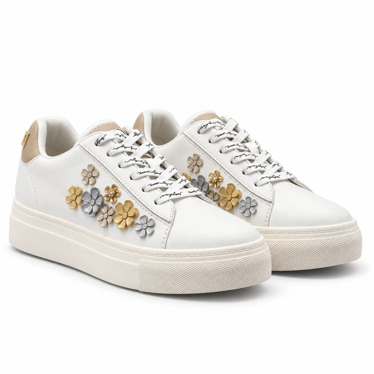 KARL LAGERFELD PARIS Cate Fleur Lace-Up Sneakers Women - WHT