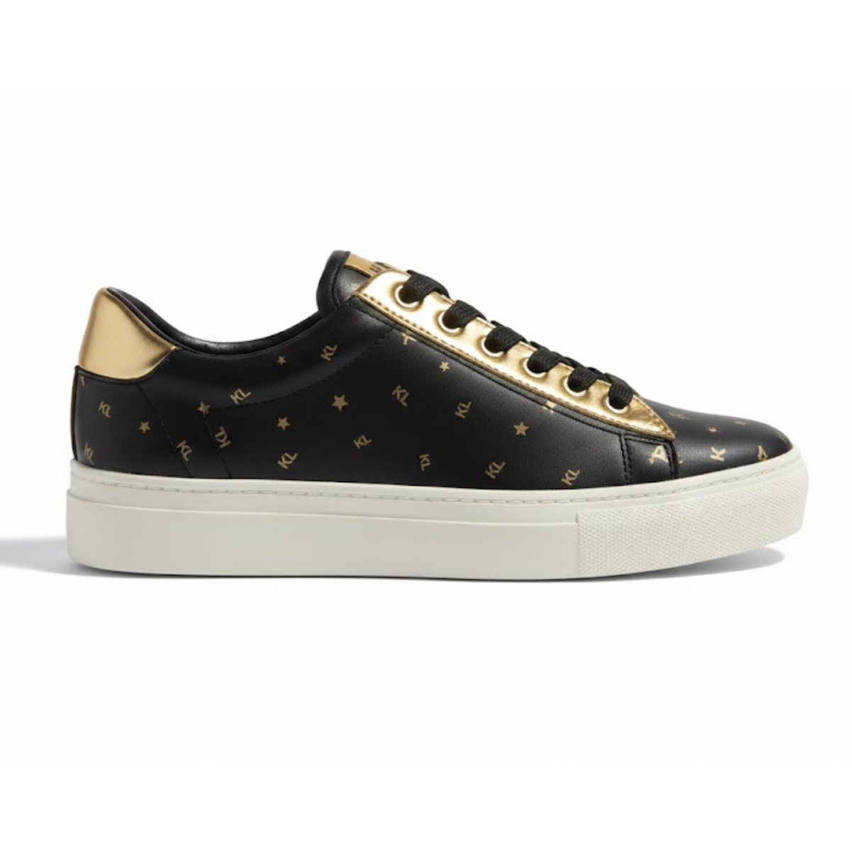 KARL LAGERFELD PARIS CATE FOIL LACE UP Sneakers Women - BLK - Black / 35